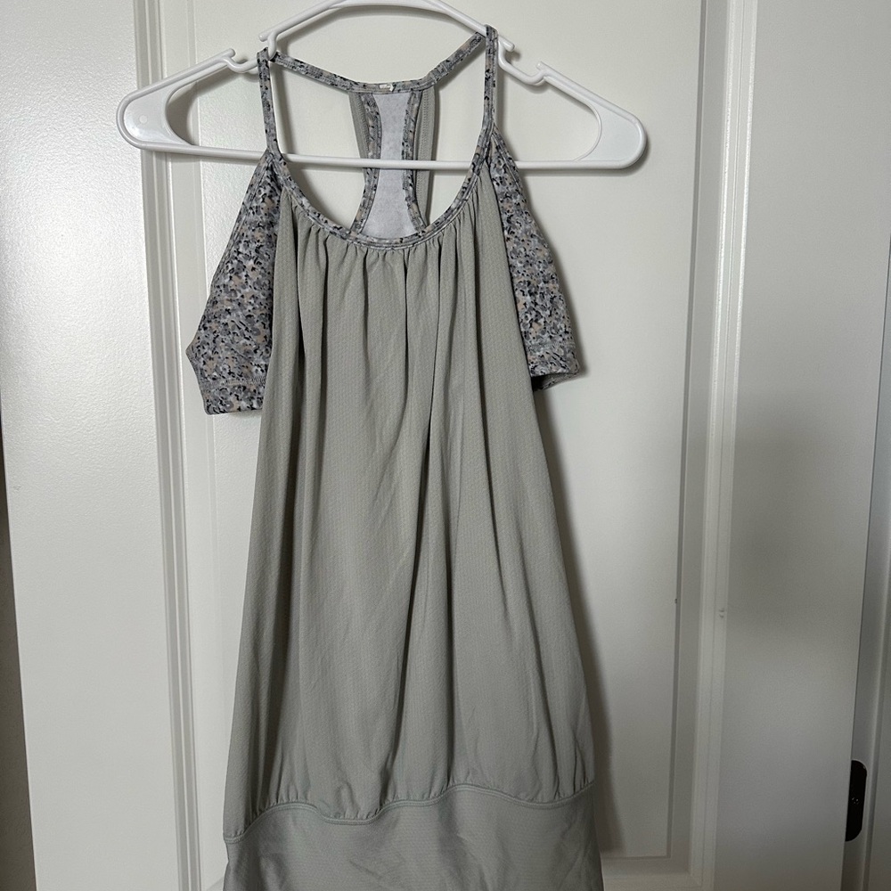 Gray and Patterned Sleeveless Top with bra inserted - Lululemon